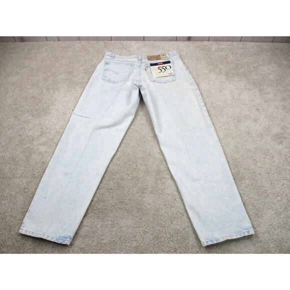 VINTAGE Levis Jeans 550 Relaxed Men 36x30 Acid Washed Orange Tab Deadstock USA - Picture 1 of 16